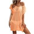 thumbnail image 6 of Taqqpue Womens Swimsuits Coverup Bathing Suits Cover Ups Short Sleeve Hollow Out Crochet Swim Suits Swimwear Bikini Beach Cover Up, 6 of 8