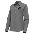 thumbnail image 2 of Women's Antigua Black Portland Trail Blazers Porter Woven Long Sleeve Button-Up Shirt, 2 of 3