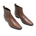 thumbnail image 2 of Woodland Mens Distressed Leather Gusset Western Ankle Boots, 2 of 4