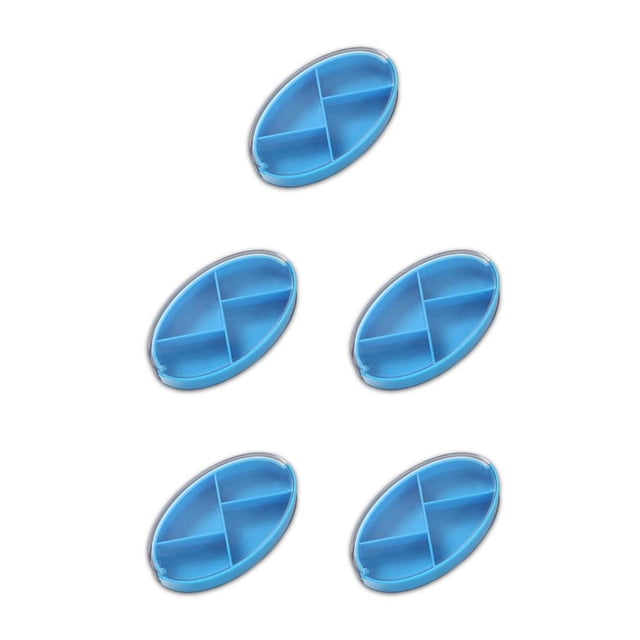 Billuyoard pastillero portátil giratorio 4 celosías tableta dispensador sellado azúcar organizador contenedor monedero exterior interior accesorios azul Azul 5piezas Billuyoard CBP187145