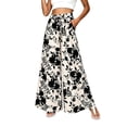 thumbnail image 2 of Abomasnow Women's Palazzo Pants Boho Floral Wide Leg Trousers Summer Beach High Waisted Flowy Pants with Pockets, 2 of 6