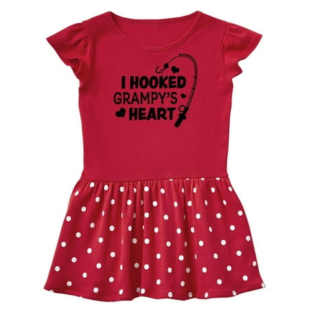 

Inktastic I Hooked Grampy s Heart with Fishing Rod Gift Baby Girl Dress