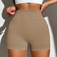 thumbnail image 5 of OSOLU Women High Waist Workout Yoga Gym Seamless Cycling Shorts Sports Soft Tummy Control Workout Athletic Gym Bottoms Khaki L, 5 of 5