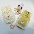 thumbnail image 3 of Spring Summer Pet Dress - Cartoon Squirrel Embroidery - D-shaped Ring, White Lace Button - Sleeveless Dog Cat Outfit, 3 of 8