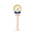 thumbnail image 3 of ANGARA Golden South Sea Cultured Pearl & Sapphire Butterfly Ring in 14K Rose Gold for Women | June Birthstone, Birthday, Anniversary, Jewelry Gift for Women | Pearl Ring, 3 of 9