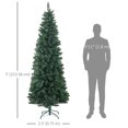 thumbnail image 3 of HOMCOM 7ft Tall Pencil Artificial Christmas Tree with Steel Base, Green, 3 of 10