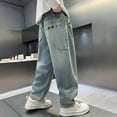 thumbnail image 5 of RUTAYY Toddler Boys Loose Fit Jeans Oversized Straight Leg Denim Overalls Wide Leg Baggy Pants For Big Boys Spring Casual Wear Trouser Trendy Pants, 5 of 9