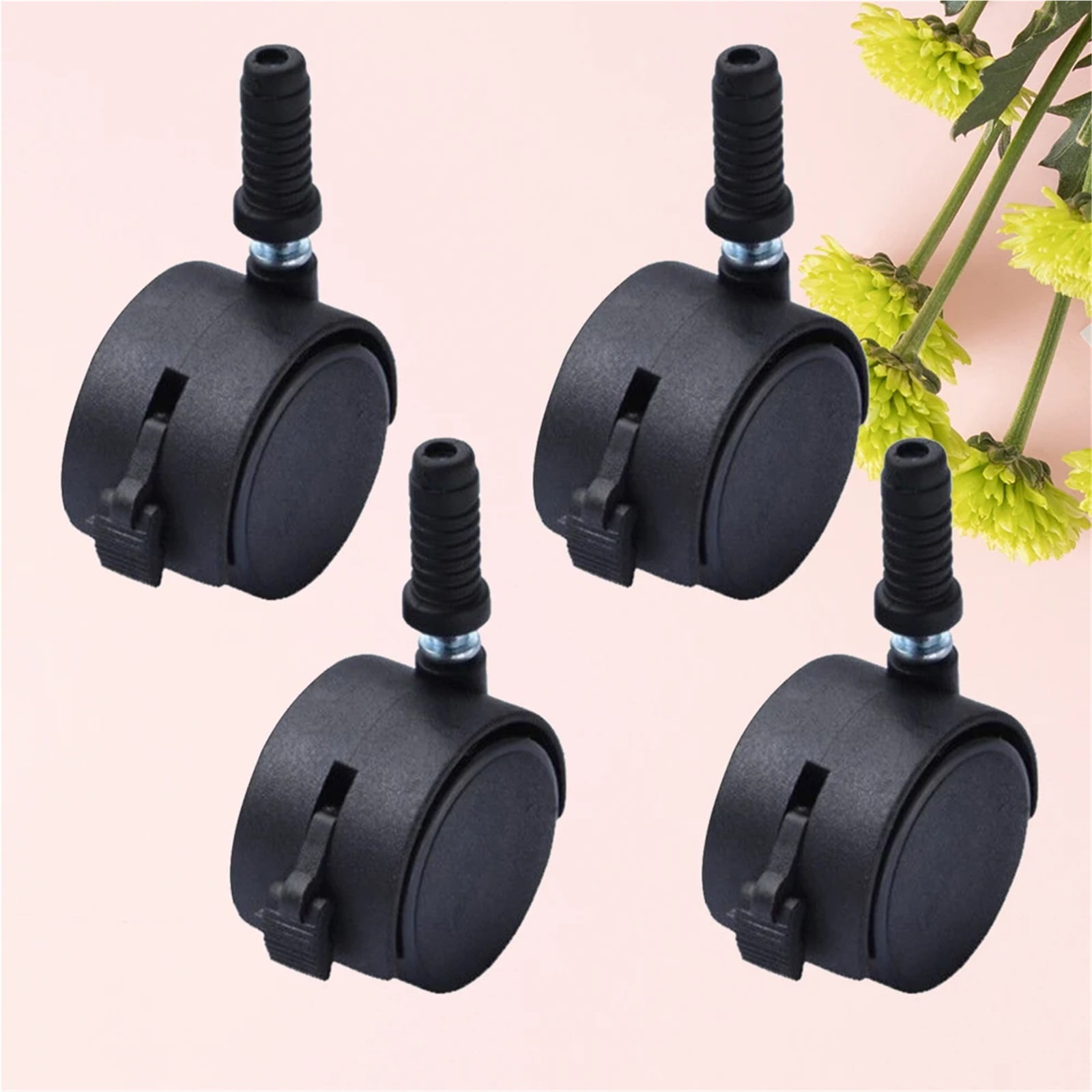 4pcs Office Office Chair Wheel Heavy Duty Bed Fes Wheel Furniture Caster Black Swivel Roller Replacement Mute Caster Wheel ,Quiet and Smooth