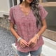 thumbnail image 4 of Camiseta informal con estampado de leopardo de manga corta con cuello en V para mujer de verano Fridja  zx3353, 4 of 5