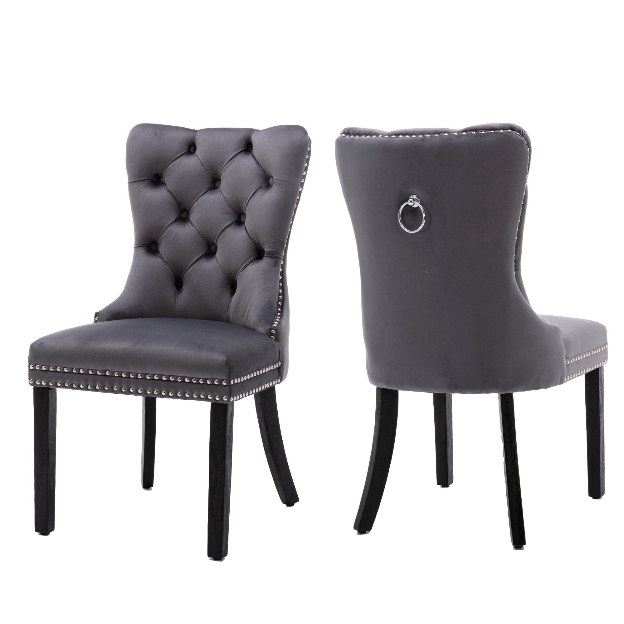 KCC Dining Chair Set of 2, Upholstered Velvet Tufted Side Chair, Modern