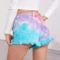 thumbnail image 4 of Fesfesfes Jeans for Women Pocket Tie-dye Jeans Denim Pants Female Hole Bottom Casual Shorts, 4 of 8
