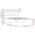 thumbnail image 4 of vidaXL Metal Bed Frame with Headboard White 100x200 cm, 4 of 5