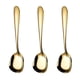 thumbnail image 1 of Cucharas cuadradas de acero inoxidable, cucharas de arroz, cucharas de sopa, pulidor de espejo, juego de 3 (utensilios dorados), 1 of 5