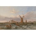 thumbnail image 2 of Clarkson Stanfield 14x11 Black Ornate Wood Framed Double Matted Museum Art Print Titled: Tilbury Fort-Wind Against the Tide, 2 of 5