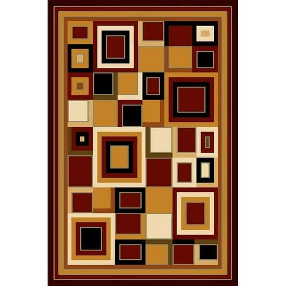 8x10  Gallery Machine Carved Area Rug - Black  Berber & Burgundy