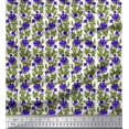 thumbnail image 1 of Soimoi Polyester Crepe Fabric Leaves & Floral Block Printed Fabric 1 Yard 52 Inch Wide, 1 of 3