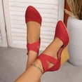 thumbnail image 3 of Rokment Strappy Wedge Heeled Dressy Shoes for Women Ladies 2026 Summer Fall Fashion Casual Pointed Closed Toe Ankle Strap Dress High Heels Sandals Bride Wedding Business Work Red Size 7, 3 of 7