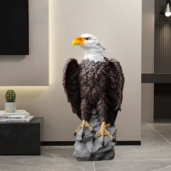 Sfirey 24.4" Large Outdoor Garden Statues - Bald Eagle Garden Statue, Hand-Painted Patriotic Bird Statue for Lawn Ornament & Yard Decor