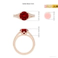thumbnail image 5 of ANGARA Lab Grown 2.1 Ct Vintage Inspired Round Ruby Split Shank Engagement Ring for Women in 14K Rose Gold (Size-8mm) | July Birthstone, Anniversary, Jewelry Gift for Women | Lab-Grown Ruby Ring, 5 of 8