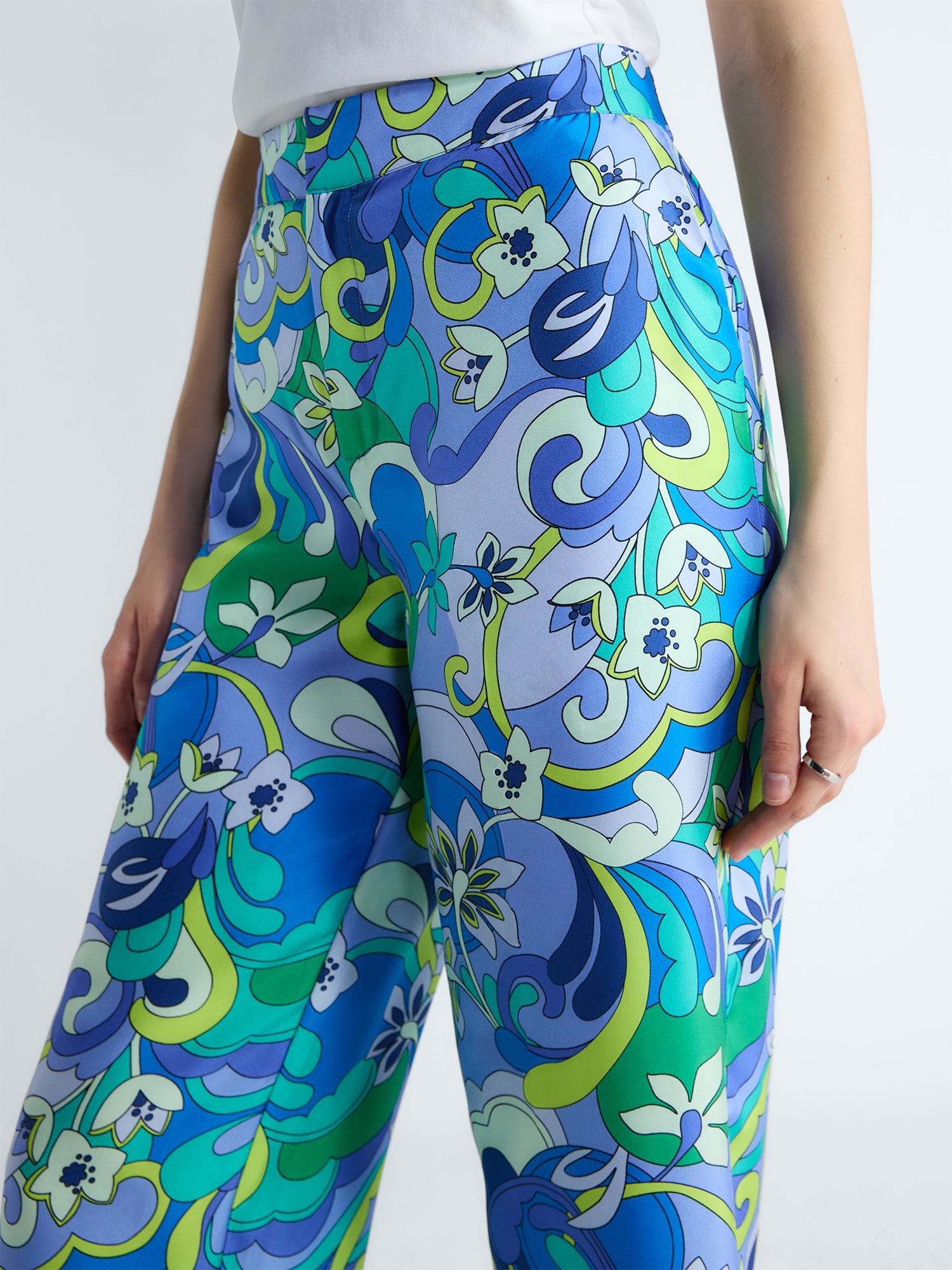 Free Assembly Women's and Women's Plus Cropped Silk Day Jama Pants, 27" Inseam, Sizes XS-4X