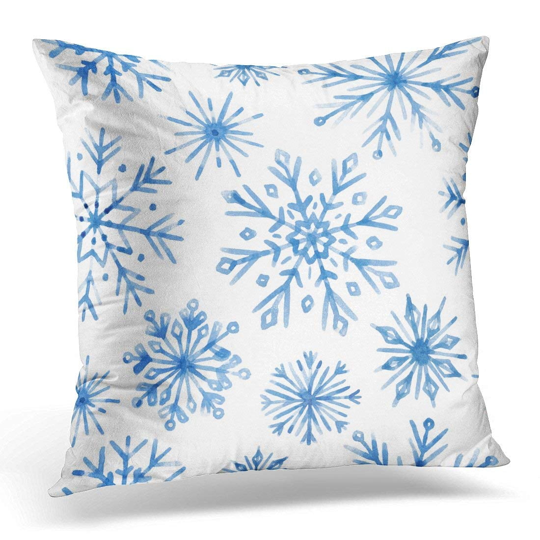 ARHOME Snow Watercolor Snowflakes Blue on White Christmas Illustrations