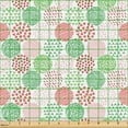 thumbnail image 2 of Ambesonne Geometric Fabric by the Yard Upholstery, Christmas Toned Shapes, 10 Yards, Green White and Dark Pink, 2 of 5