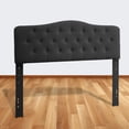 thumbnail image 3 of Adjustable Heigh Headboard with Linen Upholstery and Button Tufting for Bedroom,Queen,Charcoal, 3 of 11