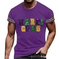 thumbnail image 2 of Gephdiin Graphic Tees Mens T-Shirts Mardi Print T Shirt for Men's Carnival3D Printed T Shirt With Short Sleeves Graphic Tees Men Mens Shirts Polyester Purple M, 2 of 4