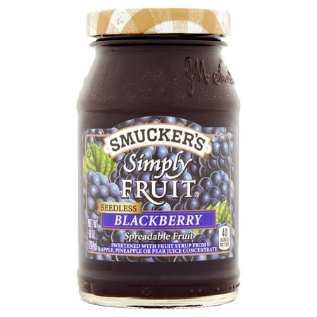 (3 Pack) Smucker's Simply Fruit Seedless Blackberry Spread, (Best Seedless Blackberry Jam Recipe)