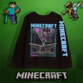thumbnail image 3 of Minecraft Characters Boys Long Sleeve T-Shirt, 3-Pack Bundle Set for Kids and Toddlers (Sizes 4-16), 3 of 6