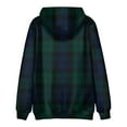 thumbnail image 4 of Men's Plaid Print Oversized Hooded Sweatshirt, Long Sleeve Loose Fit Fleece Pullover for Casual Wear, Fall Winter Fashion,Dark Green,4XL, 4 of 5