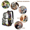 thumbnail image 5 of COEQINE Transparent Clear Backpack for Girls Boys See Through Bag PVC & Polyester Backpack for School Heavy Duty Daypack with Multi-Pocket for Sporting Events, Football Soccer Star Splatter, 5 of 7