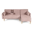 thumbnail image 2 of Sala Modular Reversible Makora Hassan con Memory Foam Color Rosa Velvet Respaldo Reclinable de 3 Posiciones con Portavasos, 2 of 10