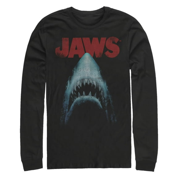 Men's Jaws Classic Poster  Long Sleeve Shirt