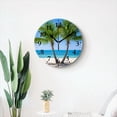 thumbnail image 6 of 10 Inch Wall Clock Battery Operated Square Clock for Office, Kitchen, Outdoor, Living Room, Two Palm Trees On The Beach With Blue Sky, 6 of 7