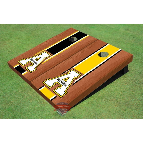 Appalachian State University "A" Rosewood Alternating Long Stripe Cornhole Boards