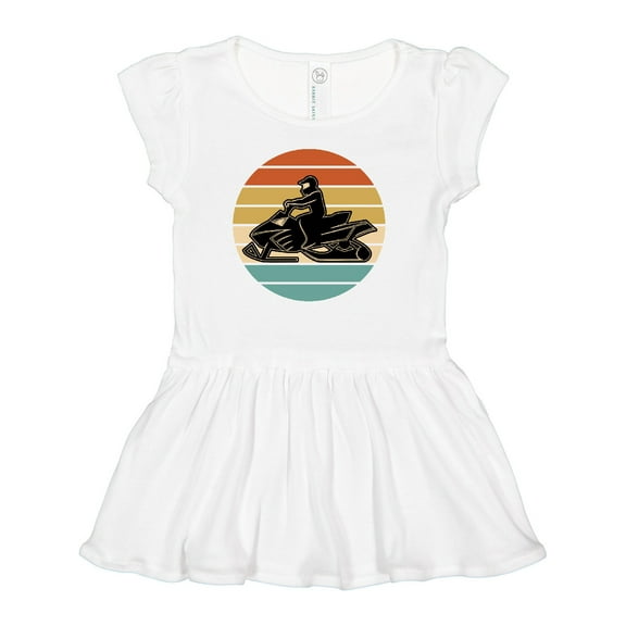Inktastic Snowmobile Retro Sunset Girls Baby Dress