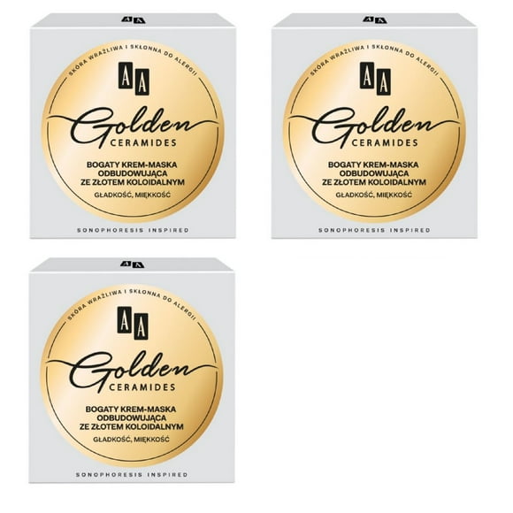 AA Golden Ceramides Rick Rebuilding Cream Mask with Colloidal Gold for Smoothness and Softness, 1.7 Oz (Pack of 3)