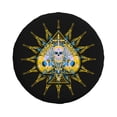 thumbnail image 2 of DouZhe Waterproof Spare Tire Cover, Spades Poker Death Skull Yellow Prints Adjustable Wheel Covers Fit for Jeep Trailer RV SUV Car, 17 inch, 2 of 7