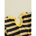 thumbnail image 4 of Newborn Girl Outfit, Short Sleeve Striped Bee A-line Romper Dress with Headband Clothes, 4 of 5