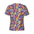 thumbnail image 6 of Vsdgher The Garden Tricolor Pansy Flower Print Men's Dry Fit Mesh Athletic Shirts Moisture Wicking Tennis T-Shirt Tops, 6 of 9
