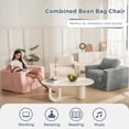 thumbnail image 4 of GOODONE Bean Bag Chair,Bean Bag Sofa with Pillows and Armrests,Floor Sofa,Reading Chair,High Elastic Lazy Sofa,Suitable for Bedroom and Living Room,No Assembly Required,Single,Pink, 4 of 9