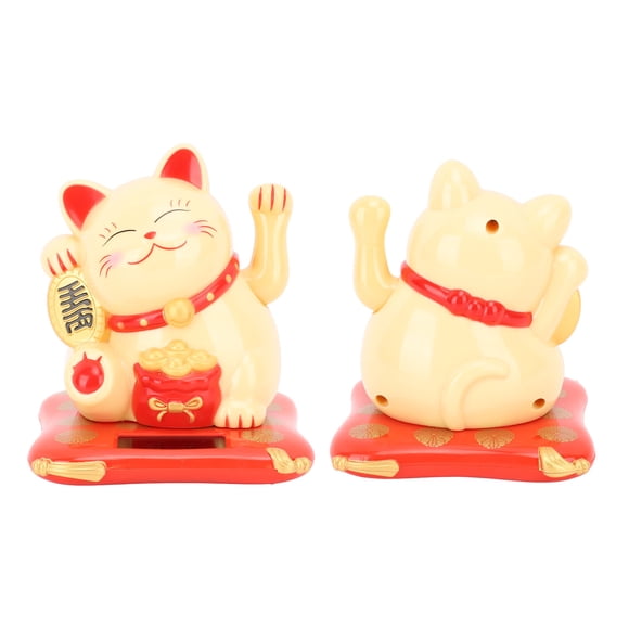Solar Powered Cute Waving Fortune Cat Car Desktop Decoration Gift Japanese Lucky Cat For Home Car Shops Stores Display Fortune