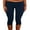 Blue, variant on Women's Y2k Fold Over Capri Pants 3/4 Length Pants Foldover Leggings Knee Length Stretch Tight Solid Color Yoga Pants