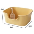 thumbnail image 3 of DOLITY Cat Litter Basin, Open Top Pet Litter Tray, Portable Cat Litter Container, Kitty Litter Pan High Sides for Indoor Cats,  Yellow, 3 of 7