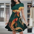thumbnail image 2 of Betta Fish Art Print Women's Classic Swing Skater Dress Casual Work Party Cocktail Dresses, 2 of 6