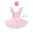 thumbnail image 2 of Sholeno Girls Sleeveless Ballerina Skirted Leotard with Hair Clip Cuffs Ballet Dance Tutu Princess Dress Pink 9-10, 2 of 7