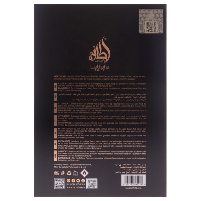 Lattafa Pride - Peace and Love EDP Spray, Long Lasting Powdery