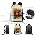 thumbnail image 4 of Jeiento Highland Cow Backpack for School Girls 5th/6th Grade Kids Boys School Bag Set 4Pcs Elementary School Bookbag with Lunch Box and Pencil Case Water Bottle Carrier Sunflower Schoolbag Beige, 4 of 7