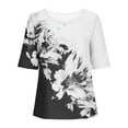 thumbnail image 4 of gbyLJF Dolman Sleeve Tops for Women Plus Size T Shirts Women Shirts Short Sleeve Formal Tops for Women White XXL, 4 of 5